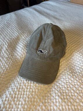 Vineyard Vines Olive Green Corduroy Whale Cap
